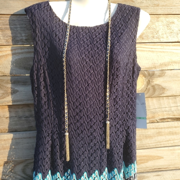 R&K Blue Ombre Crochet Dress - Picture 3 of 12